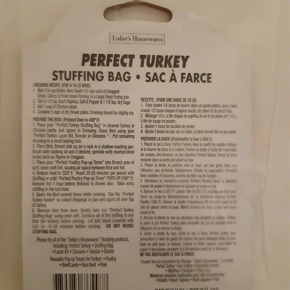 Perfect Turkey Stuffing Bag Pack of 3 - Picture 5 of 5